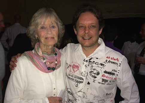 Blake McGrow standing next to Virginia McKenna