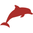 Red dolphin icon