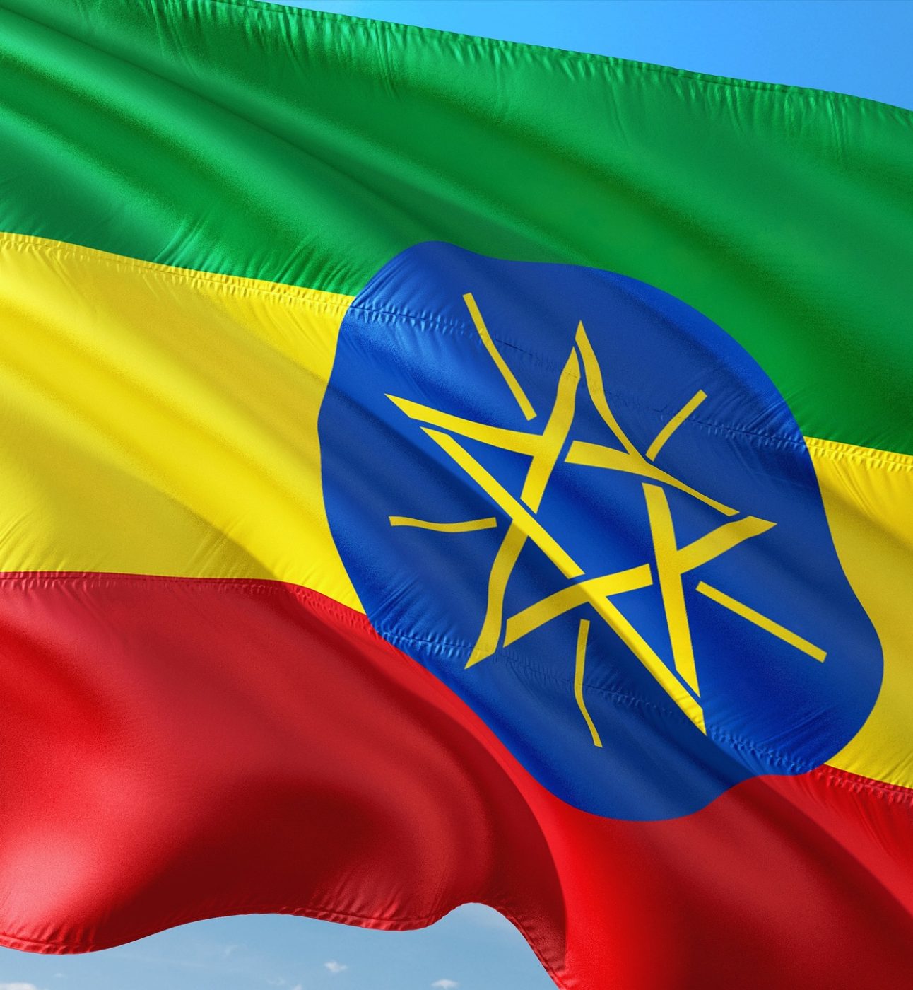 The national flag of Ethiopia