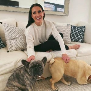 Kirsty Gallacher with her two dogs