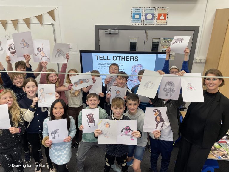 Belsay School children with Jane Lee McCracken.