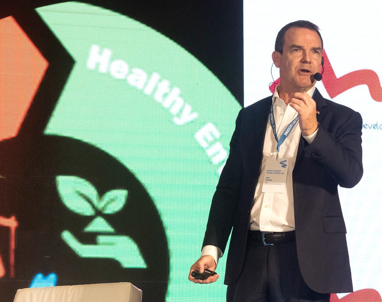 A photo of John Scanlon speaking at an event