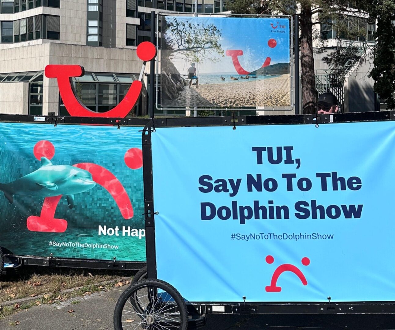 A protest outside TUI HQ in Hanover