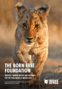 Front cover of Born Free's annual report 2025