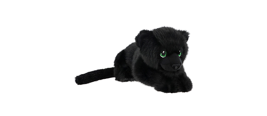 a black leopard plush toy