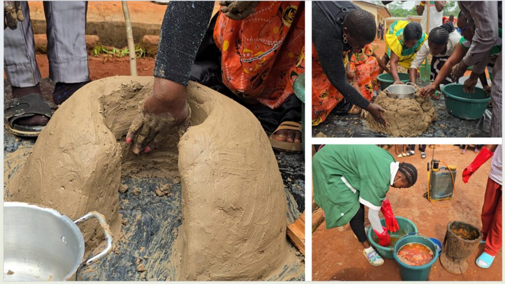 A montage of images from a cooking workshop in Cameroon